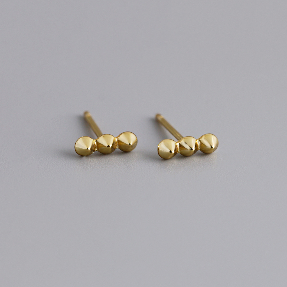 1 Pair Simple Style Geometric Plating Sterling Silver 18k Gold Plated White Gold Plated Ear Studs display picture 3