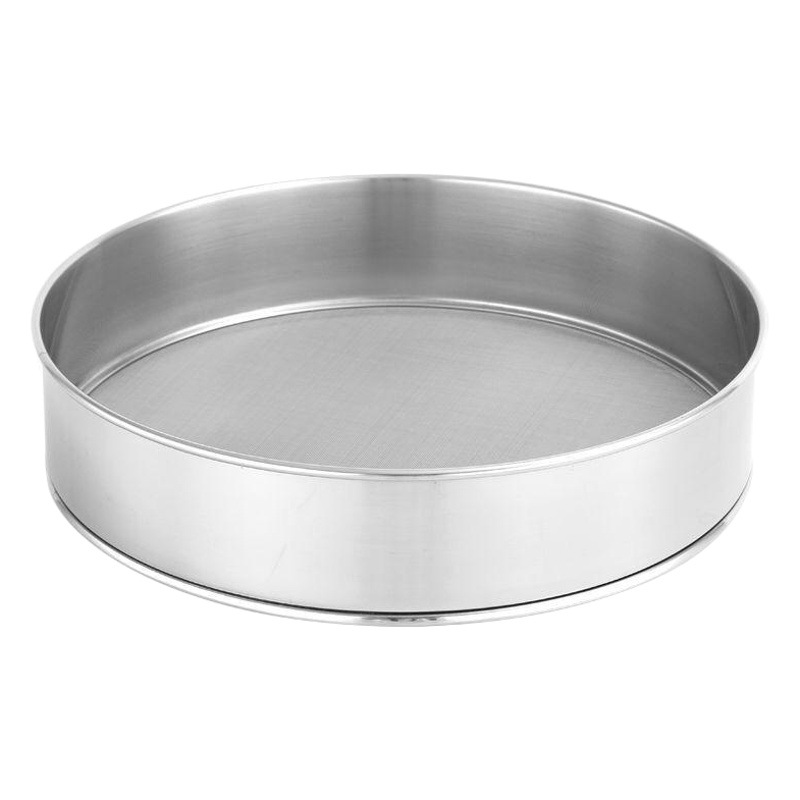 Tamiz de polvo de manivela de acero inoxidable de encriptación 60 de malla con anillos de pantalla de filtro redondo 304 tamiz de harina manual