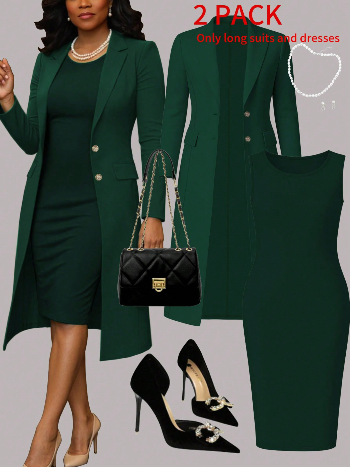 Completo blazer e vestito donna, tailleur elegante due pezzi_voghion.com