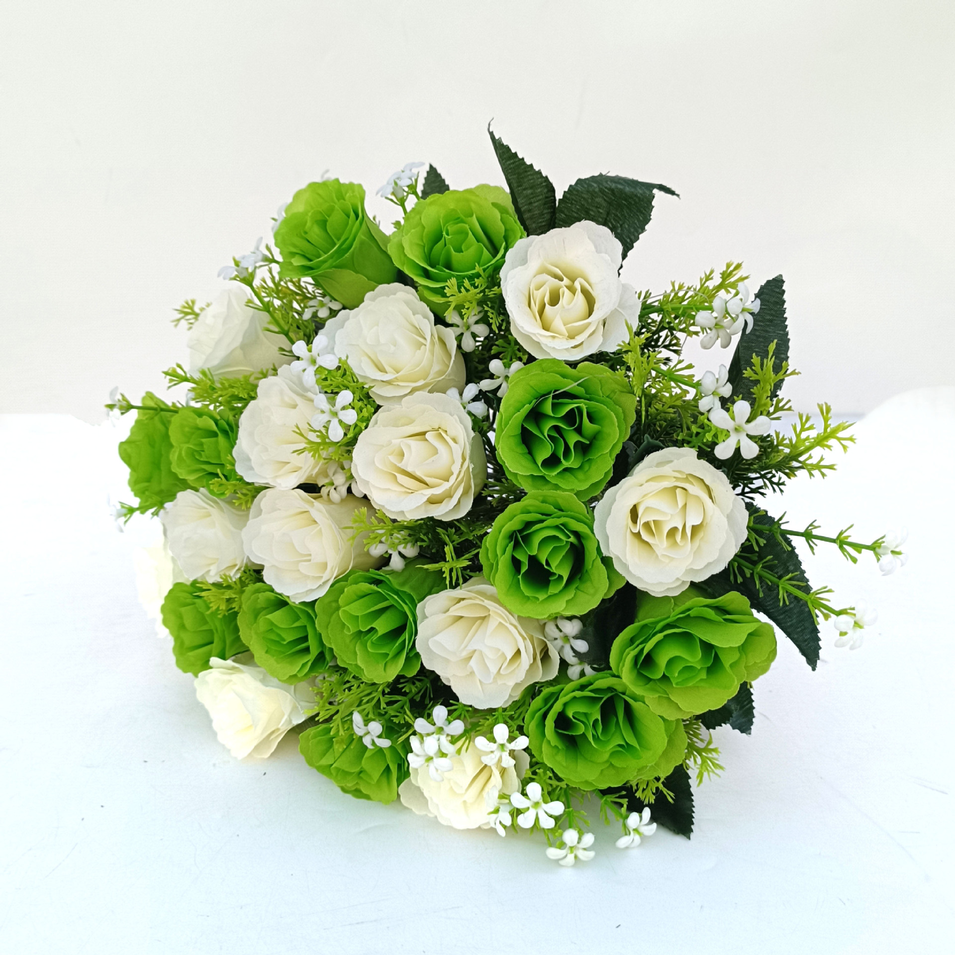 Ramo de 24 rosas artificiales para decoración del hogar, boda o fotografía