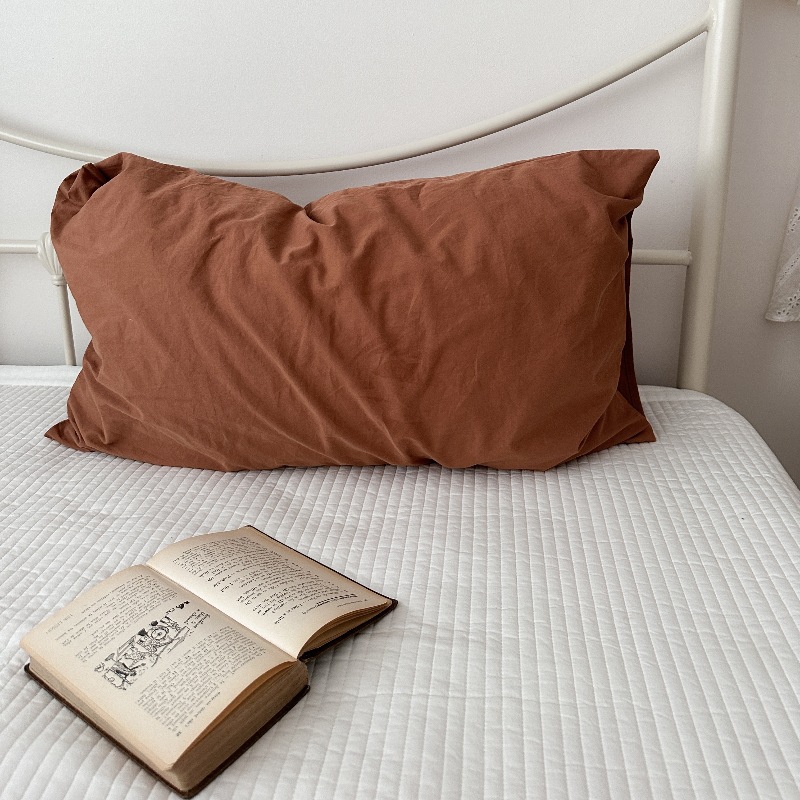 Ins風単品純綿枕カバー格子純色と封筒式枕カバー48*74単品枕芯内胆カバー