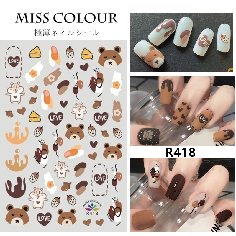 Winter Wool Chanel Nail Stickers Leopard Butterfly Quail Eggshell Nail Stickers Cow Nail Decals