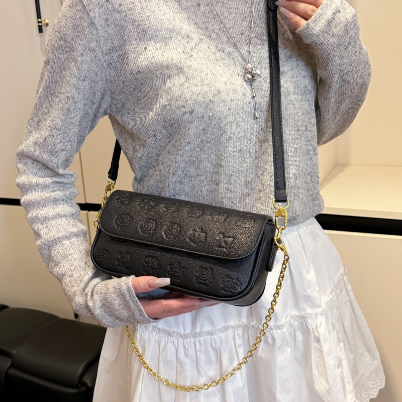 Bolso de cadena popular de este año 2025 verano nuevo bolso femenino moda patrón de lichi bolso de hombro lindo constelación bolso de mensajero