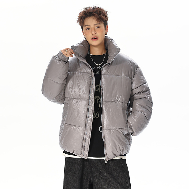 Nylon-Baumwollwattierte Kleidung für Damen und Herren, lockere Baumwollwattierte Jacken, Brotkleidung, Stehkragenjacken für Herren_voghion.com