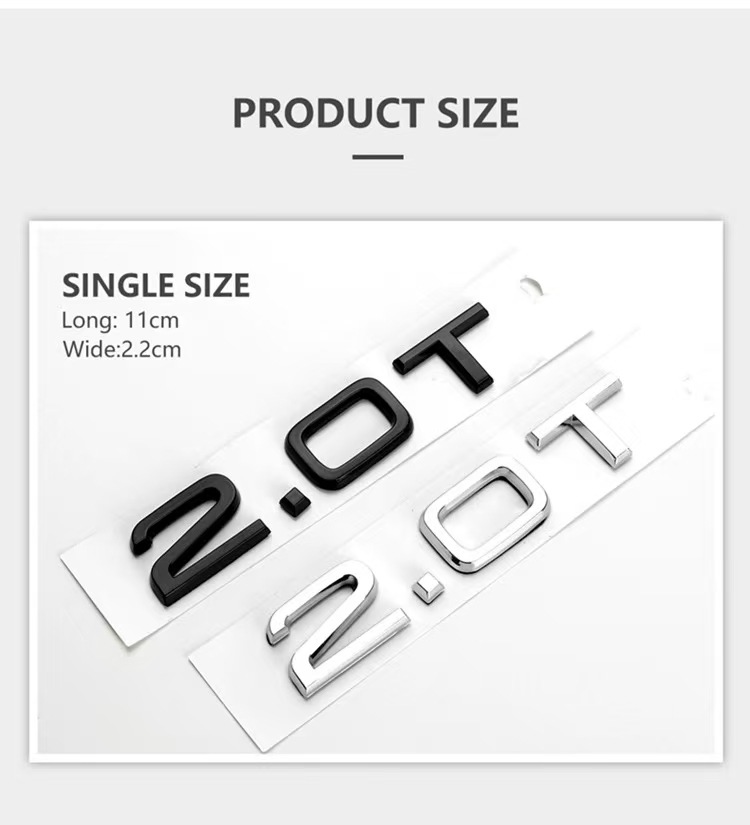 Suitable for Audi A3A4A5A6A7Q3Q5Q7 car logo car stickers displacement logo 2.0T 1.8T 3.0T car logo