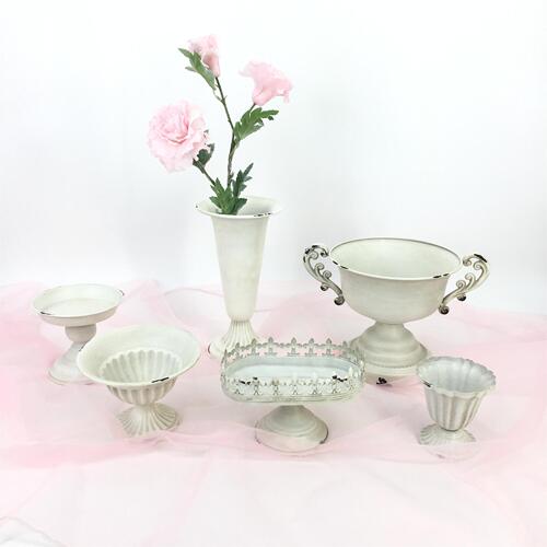 American country retro high-foot flowerpot wrought iron dried flower vase B&B hotel vase ornaments shooting props