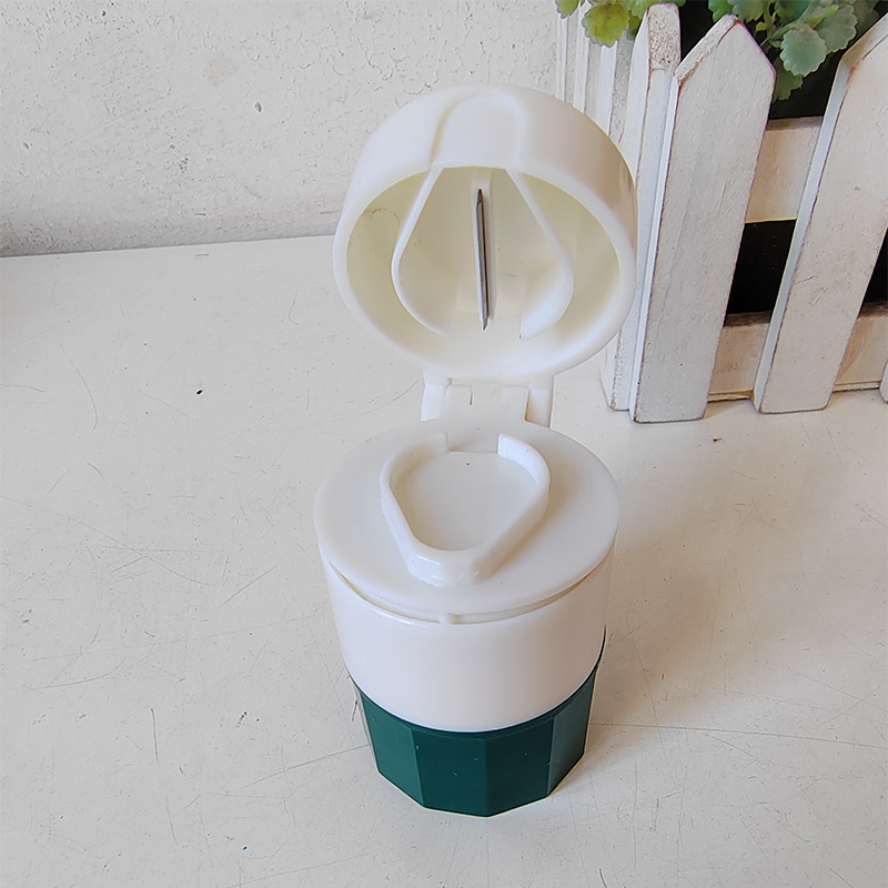 創意圓形兒童切藥器便攜式擰藥磨藥器藥品分裝盒隨身四寶盒印logo