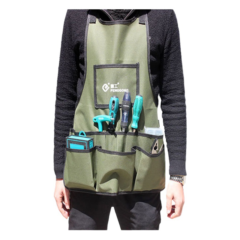 Penggong kit delantal de jardinería a prueba de agua bolsa de trabajo de limpieza ropa de mantenimiento de automóviles carpintero herramientas babero