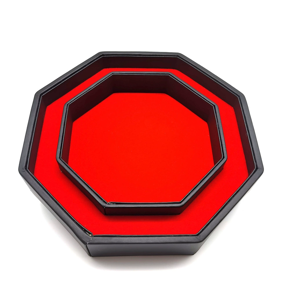 PU кожаный восьмиугольный поднос для мусора Настольный накопитель прямоугольный развлекательный диск с шумоподавлением