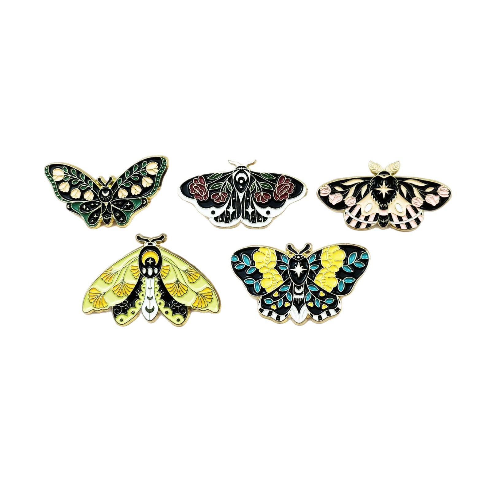 Broche de mariposa de dibujos animados, de aleación esmaltada, con forma de insecto, para ropa, insignia, accesorios transfronterizos