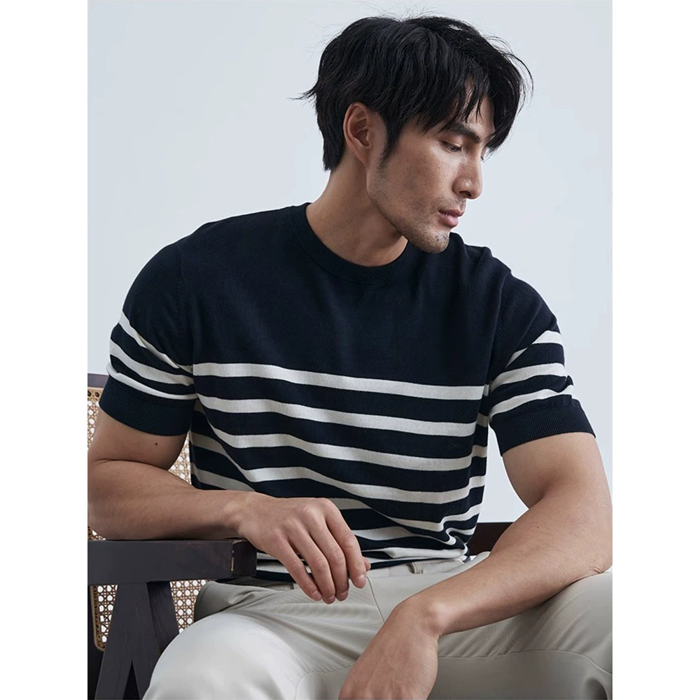 Летняя новая классическая футболка с морской душой в горизонтальную полоску