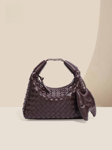 Baggy 2024 New Hand-woven Cross-border Hand-held Lunch Box Bag with Texture Trendy Leisure Single Shoulder Crossbody Bag