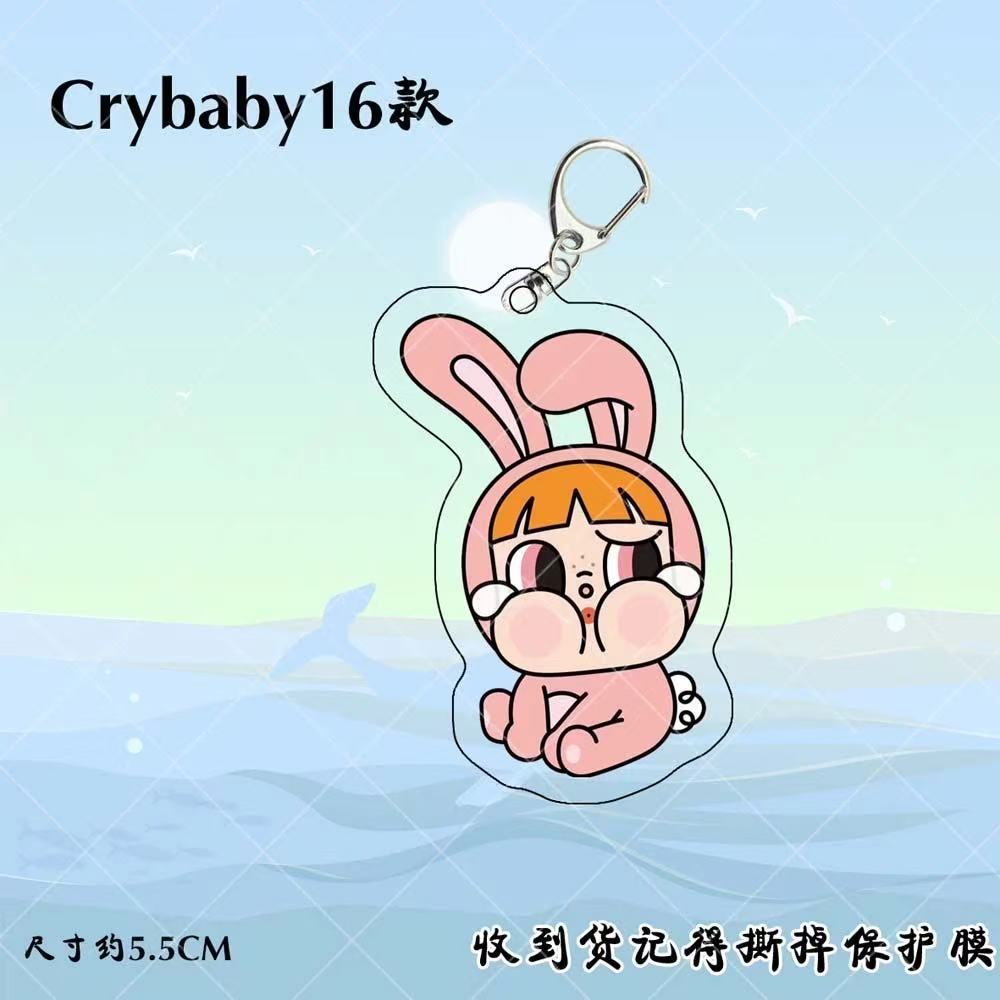 Crybaby llorando lindo divertido llavero acrílico periférico colgante de alto valor de la cara para enviar a amigos