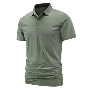 Summer Versatile Ice Silk Cool Short-Sleeved Fitness Breathable Outdoor Short-Sleeved Pure Color Quick-Drying Couple Multi-Color Polo Shirt