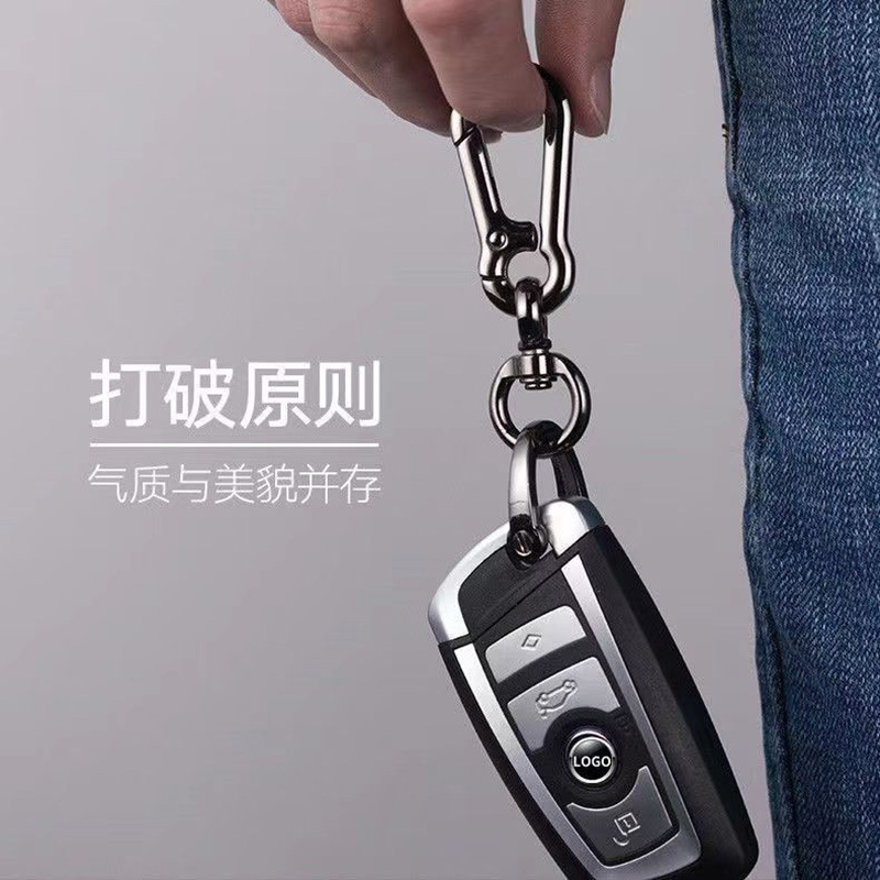 Zinc alloy horseshoe buckle anti-lost men's waist hanging carabiner spring buckle metal car key chain pendant hardware wholesale