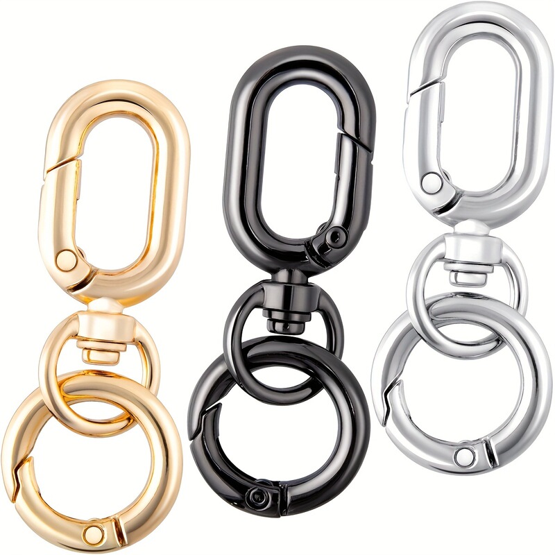 Cross-Border Fashion New Product Zinc Alloy Oval Egg Buckle Metal Plate Buckle Oval Chain Buckle Open Spring Buckle Wholesale