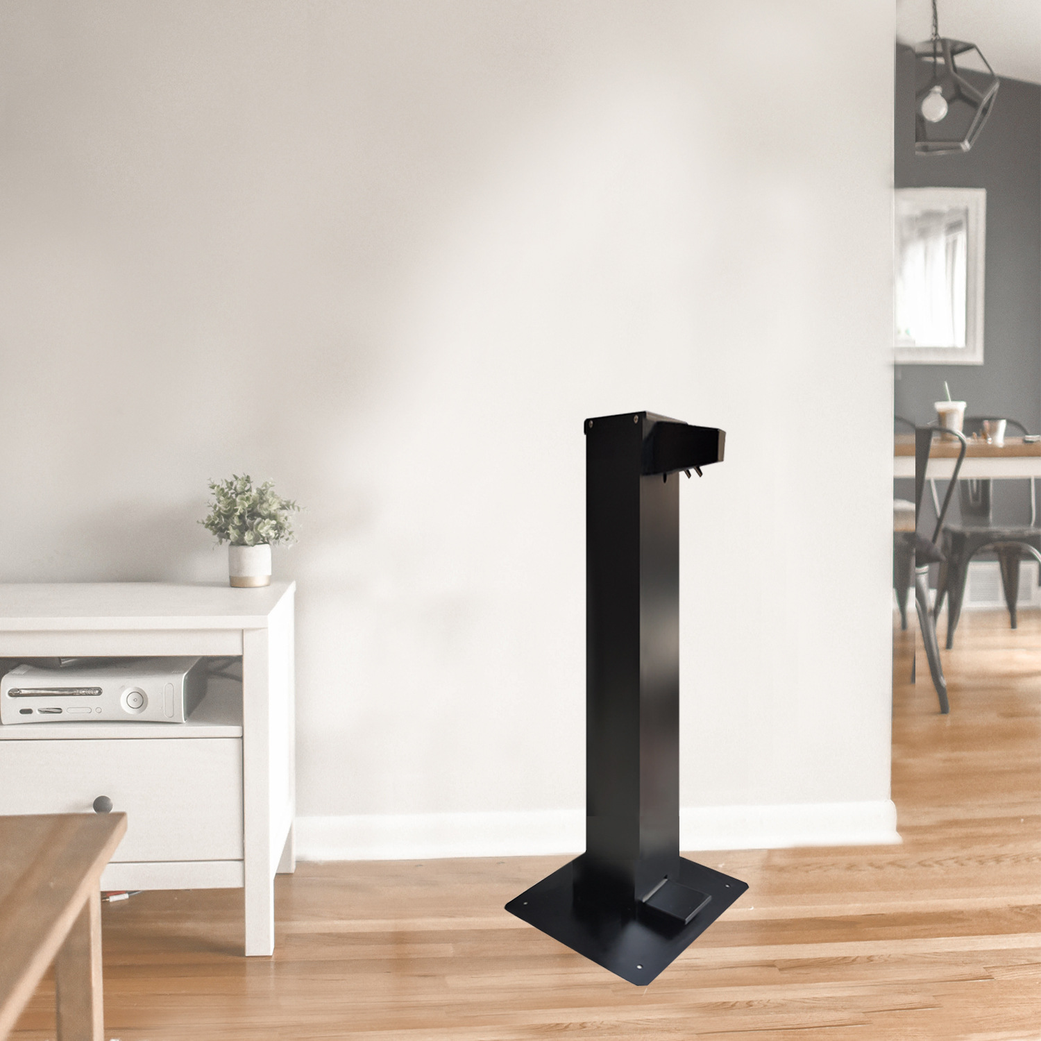 不锈钢黑色脚踏式消毒机落地立式洗手液皂液器户外学校不插电使用