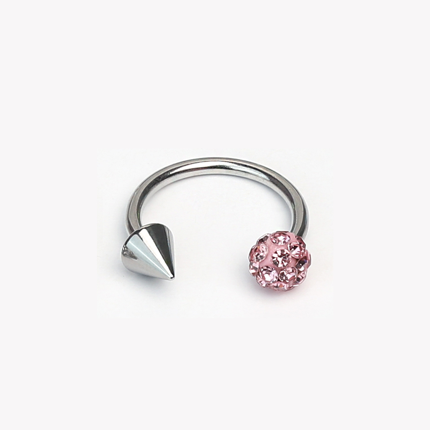 Sparkling Green Mud Ball Pointed Cone Horseshoe Lip Ring 12mm Titanium Steel External Thread Lip Stud Hot Girl Piercing Jewelry detail image 11