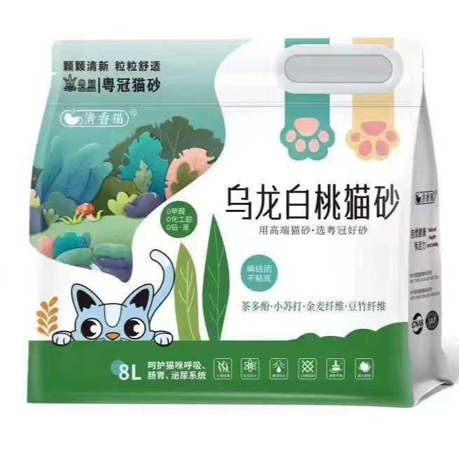 Улун белый персиковый кошачий песок смешанный тофу кошачий песок низкопыльный дезодорант