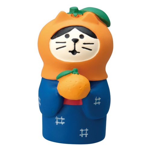 Zakka Japanese cat creative simulation honey citrus cat good luck miniature resin desktop craft ornaments