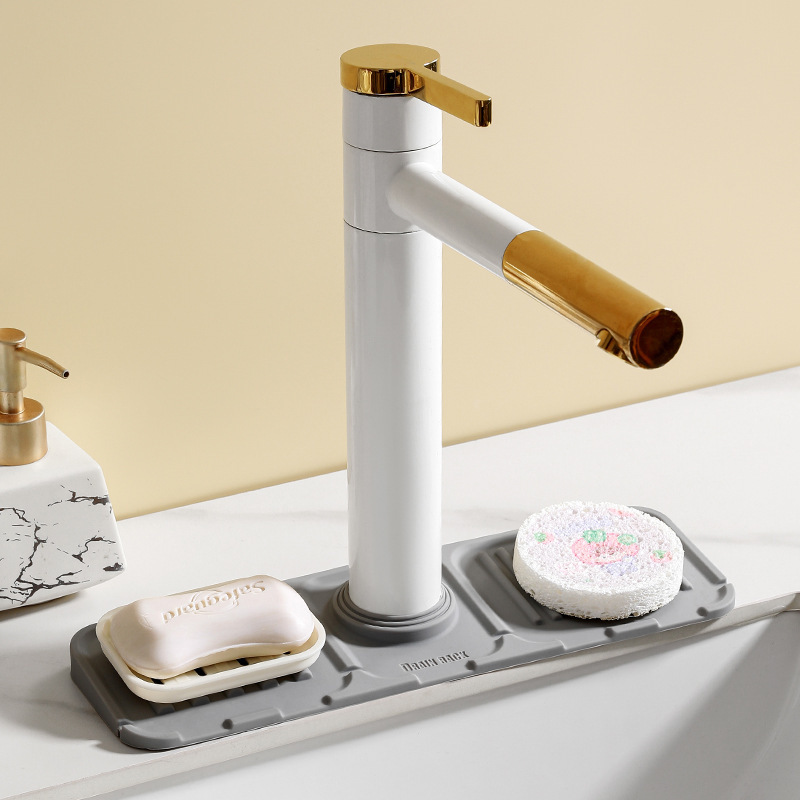 Tapete de silicona para escurrir, para almacenamiento en el fregadero del grifo de la cocina, tapete para jabón y vasos, dispositivo de drenaje.