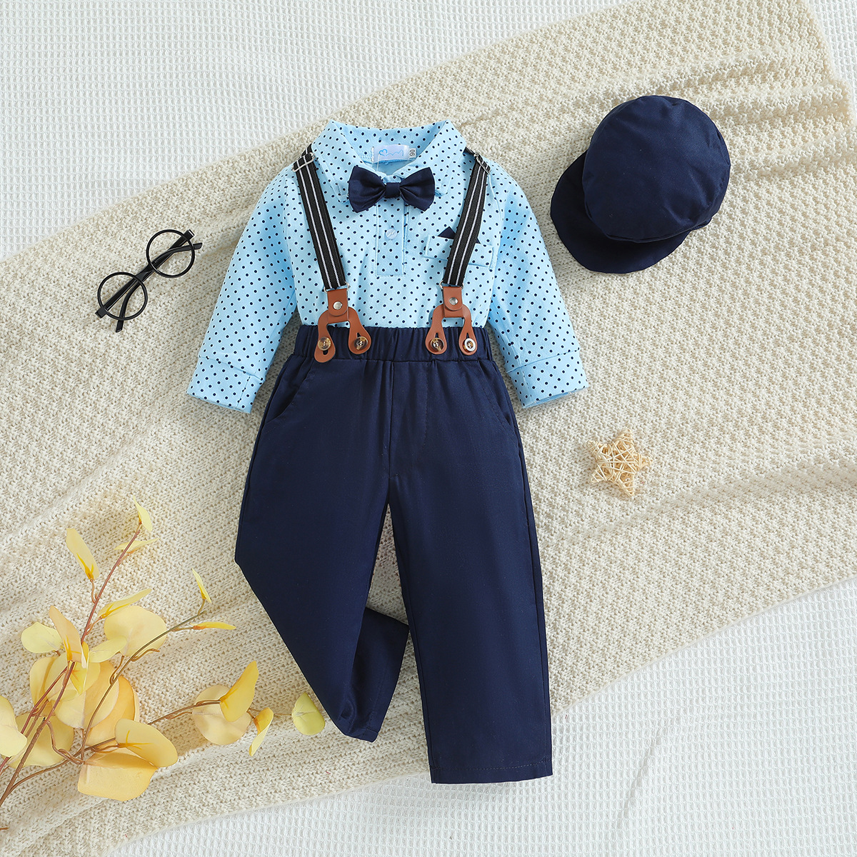 SAMGAMIBABY Set da uomo per bambini primaverili e autunnali, vestito per neonati di un anno, vestiti a maniche lunghe, pantaloni con cinturino, cappello_voghion.com