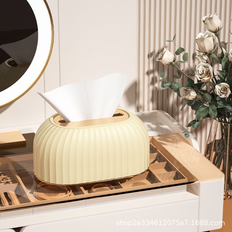 Caja de Pañuelos para Coche de Tejido de Lujo, con Luz Decorativa para Sala de Estar e Higiene