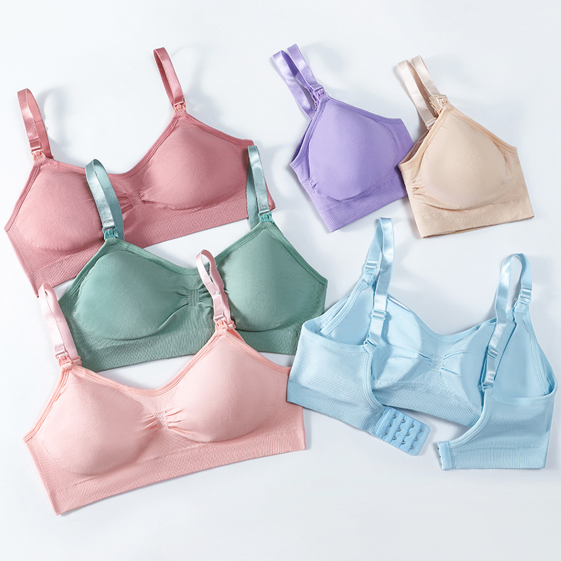 孕妇开扣大码孕期哺乳文胸喂奶期无钢圈无痕聚拢舒适哺乳内衣