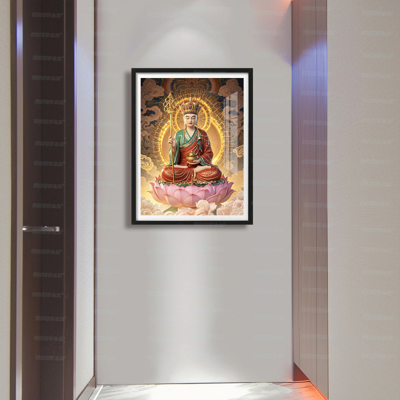 [Algodón importado] Mona Lisa real punto de cruz Xuanzang nueva estatua de Buda sala de estar simple bordado de hilo hecho a mano image 4