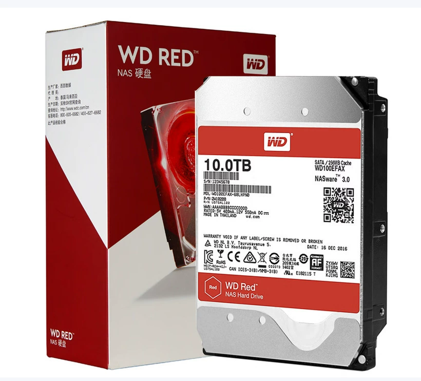 Подходит для NAS с интерфейсом SATA Western Digital (WD), 6TB (WD60EFPX) красный диск