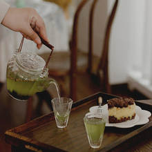 提梁泡茶壶日式ins风透明玻璃茶壶围炉煮茶水果茶下午茶茶具套装