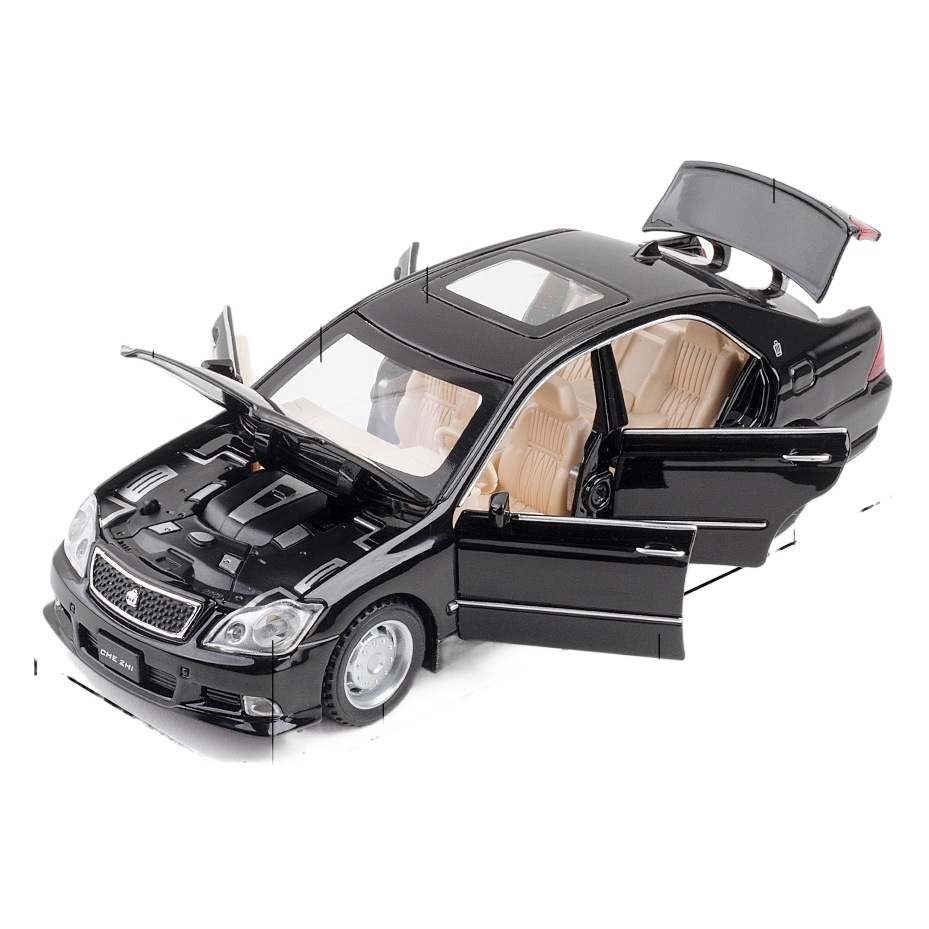 Coche de aleación modelo de coche 1:32 Toyota 12 generación corona tire hacia atrás con sonido y luz niño juguete coche modelo adornos