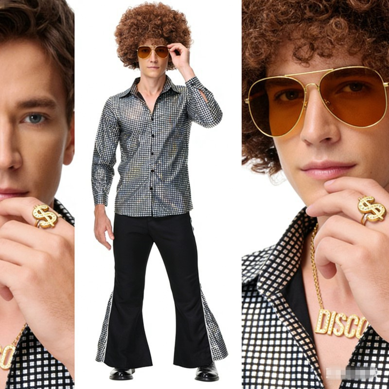 Halloween Disco 70S Retro Disco Costumes Bar Hippies Cos Dance Performance Costumes Sportswear