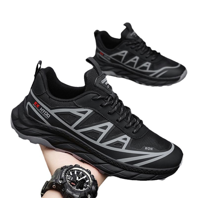 Zapatos de hombre estilo de verano transpirable 2024 nueva tendencia de verano de malla deportiva de todo fósforo zapatos de moda para hombre de suela gruesa