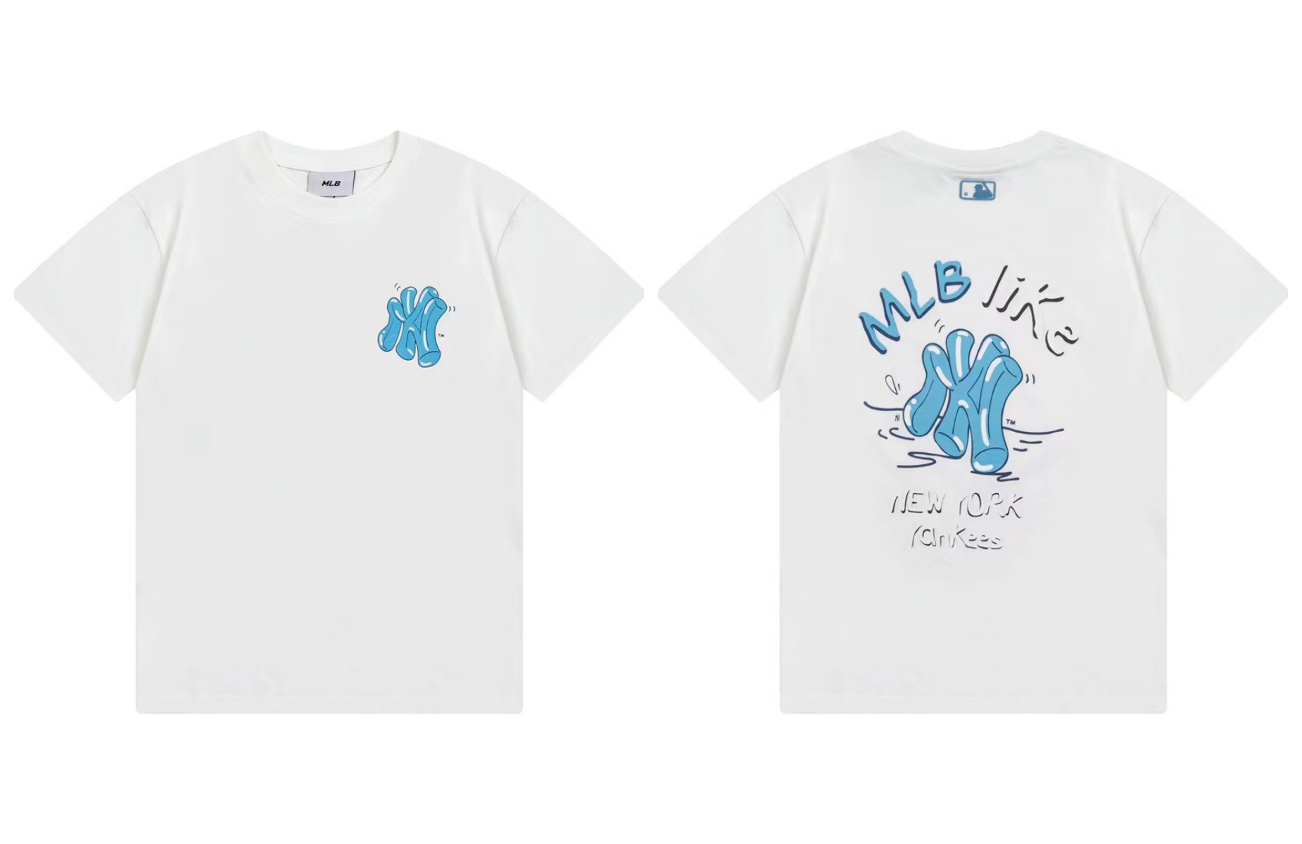 Fábrica al por mayor nueva moda Coreana de alta calidad impresa algodón manga corta hombres y mujeres mismo estilo pareja camiseta suelta soporte código de escaneo