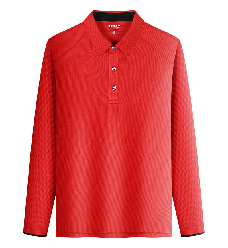 Red Lapel Long Sleeve