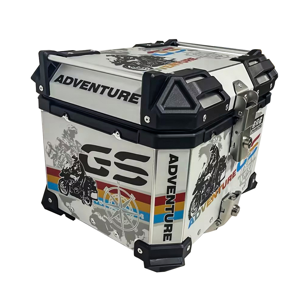 Motocicleta tronco brújula pegatinas 36L/55L de liberación rápida base de aleación de aluminio tronco caja de herramientas de almacenamiento tronco