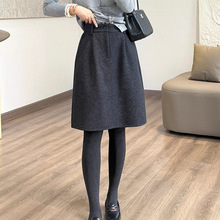 秋冬新款【原创】 藏肉花苞中裙 羊毛半身裙简约通勤短裙毛呢裙女