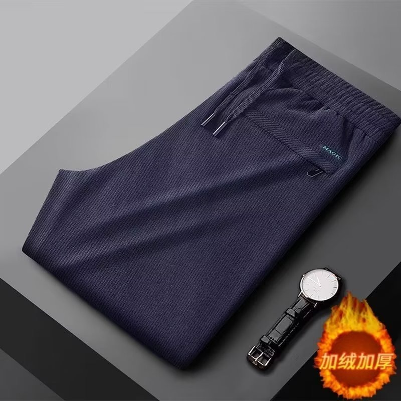 Pantalones de terciopelo dorado Pantalones deportivos para hombres pantalones de pana engrosada forrada de lana pantalones casuales sueltos rectos pantalones de pana para hombres