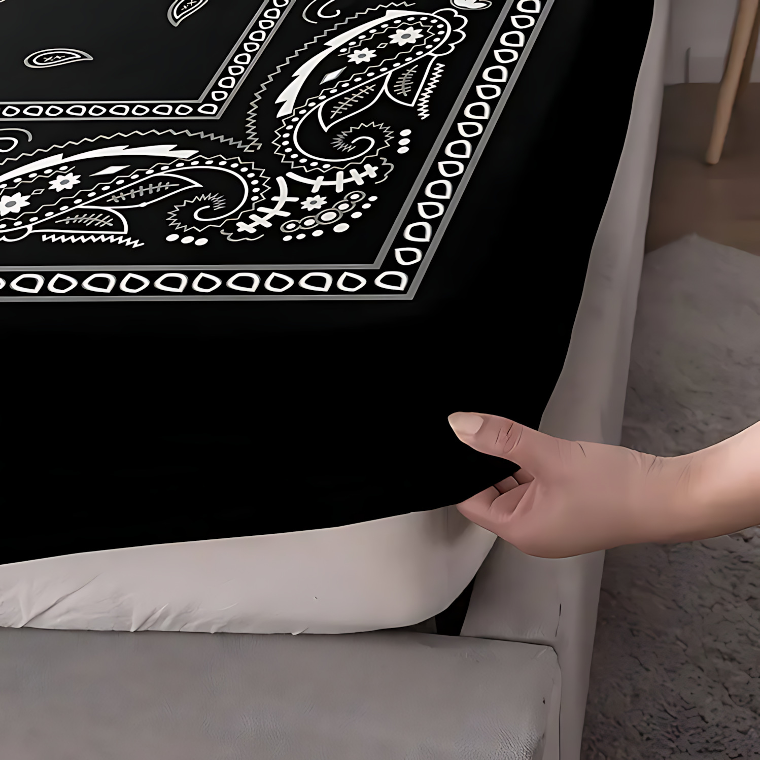 TEMU / JIT Fashion Paisley Bohemia Windbed Kasapone Kit de ropa de cama fuente de fabricación para hacer