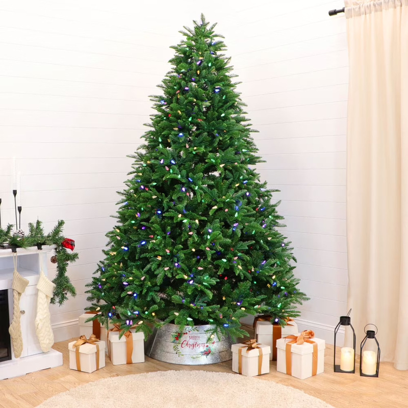 Cross-Border Amazon Pe/Pvc Christmas Tree Customized High-End Living Room Christmas Decoration Tree with Water Drop-Shaped Colorful Lights