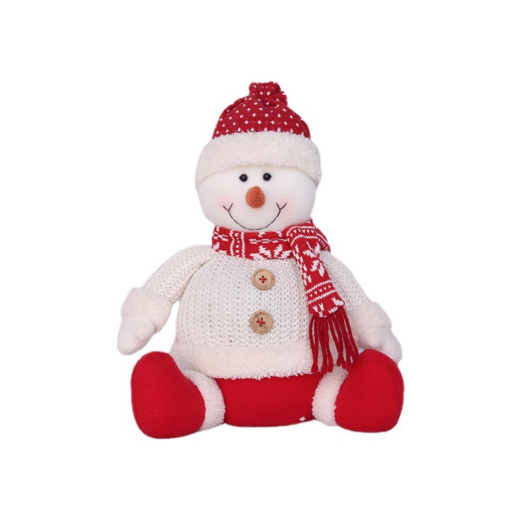 クリスマス用品クリスマス装飾品布芸座り方サンタクロース雪だるま鹿人形シーン置物|undefined