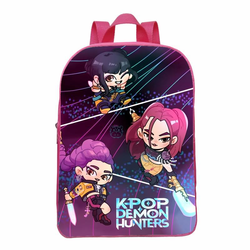 Huntrix Kpop Caza de brujas rosa mochila infantil mini mochila mochila jardín de infantes mochila para padres e hijos