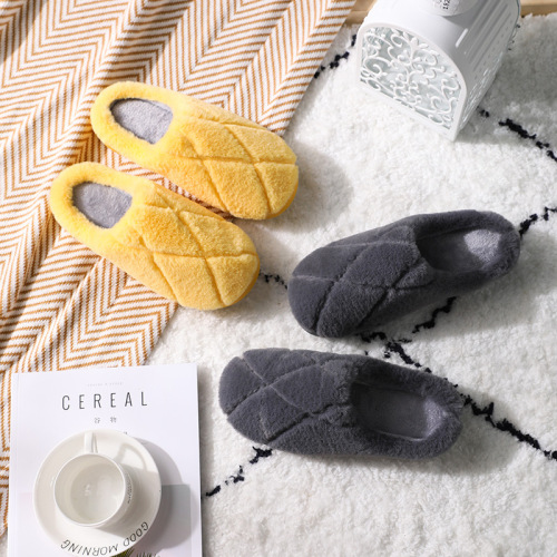 Ruiliya cotton slippers for men in winter simple indoor home use non-slip warm plush floor slippers wholesale