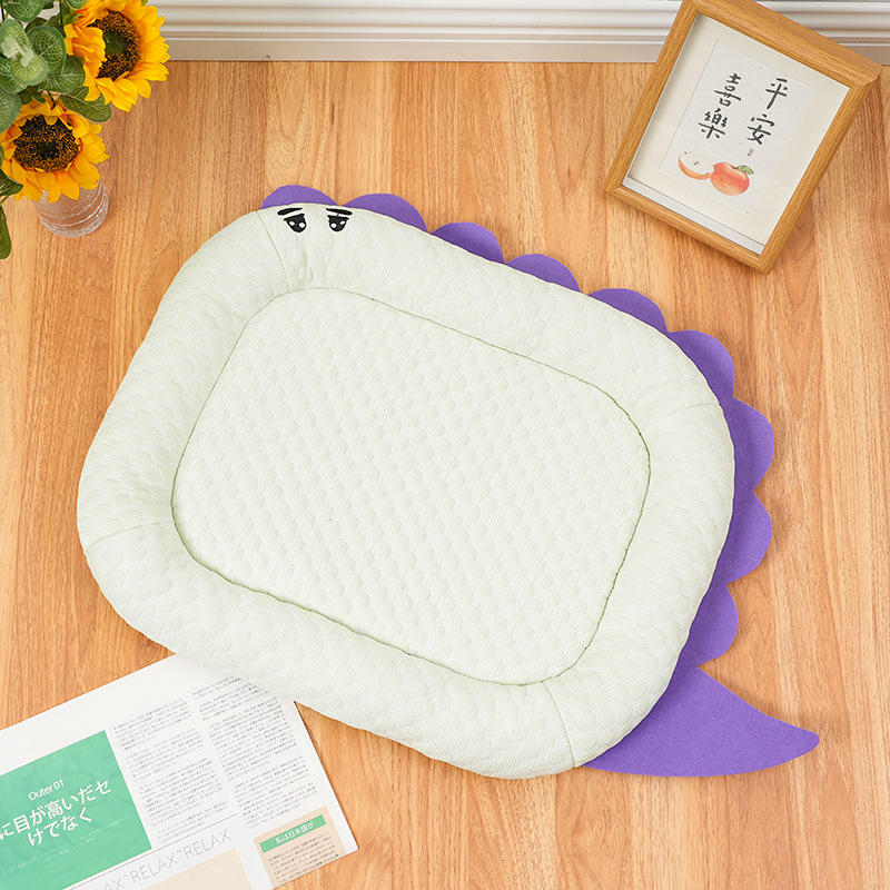 Perrera Dinosaur Series Cooling Cojín Cooling Cojín Cooling Cojín para perros Teddy Perro pequeño Cama para mascotas transpirable de verano