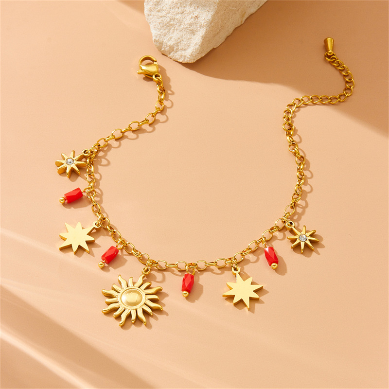 Bracelets Classification 304 Stainless Steel Chain Material Vacation Simple Style Star 304 Stainless Steel Cable Chain Bracelets In Bulk