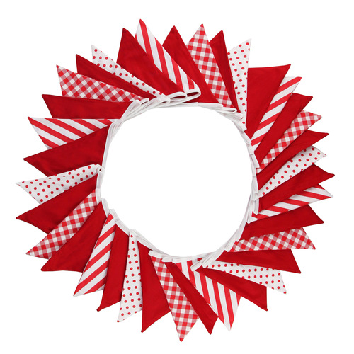 10-meter colorful floral cotton fabric triangle banner canopy tent camping tent wedding birthday kindergarten decoration hanging flag