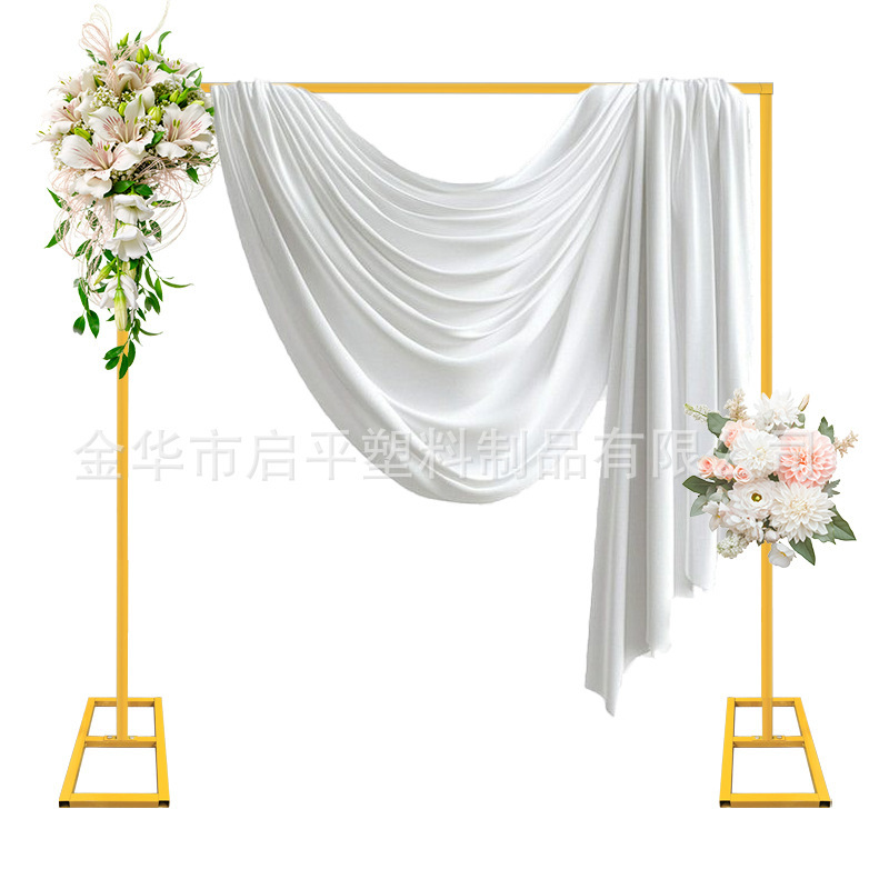 Square Arch Background Stand for Cross-Border Weddings, Iron Art Birthday Photography Setup, Gold Color