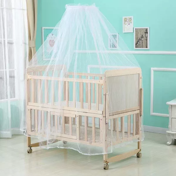Factory wholesale European solid wood crib multi-function solid wood unpainted baby bed wooden crib wholesale