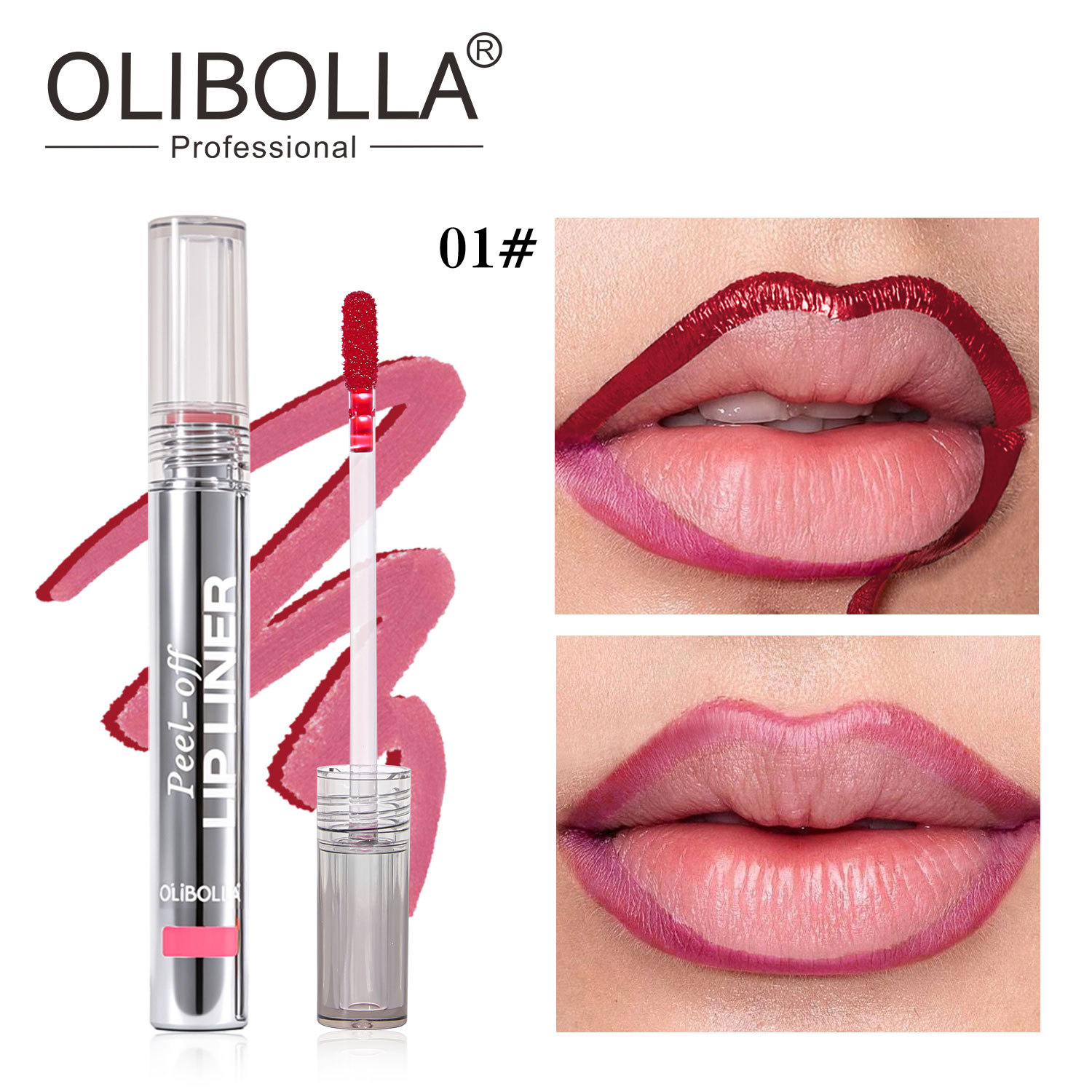 Explosiones transfronterizas OLIBOLLA lápiz de lápiz labial mate, guarnición de labios fácil de color, línea de gancho de peeling tipo LIP LINER